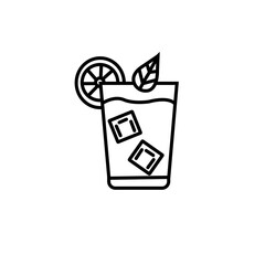 cold drink simple vector line icon suitable for any purpose. Web design, mobile app.