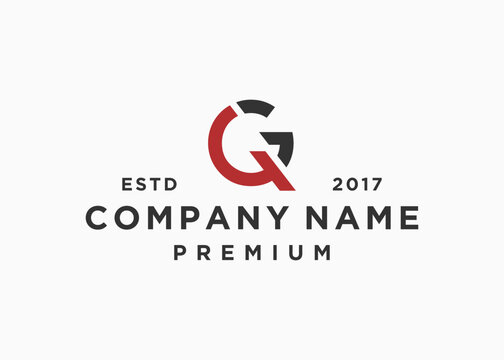 letter qg circle logo design vector illustration template
