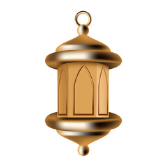 Realistic gold lantern islamic ramadan