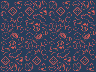 chinese new year asian food latin american pattern background seamless ornament menu japanese china