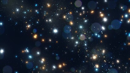 Animated Abstract Background With Colorful And Shiny Shimmering Particles of Stars and Snowflakes. Seamless Loop-able Animation. - Powered by Adobe