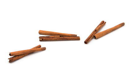 Cinnamon sticks isolated on white background. Spices.