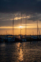 sunset in the harbor