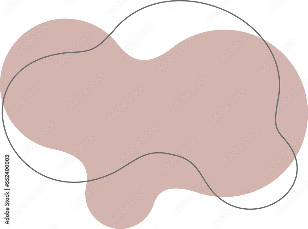 Poster pastel organic shape. abstract irregular blot in minimal trendy design with outline circles. forms f