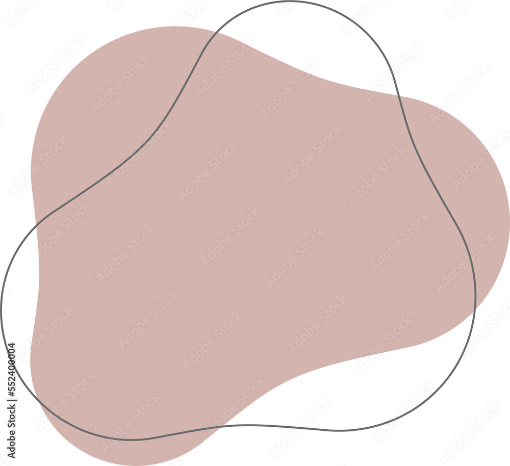 Poster pastel organic shape. abstract irregular blot in minimal trendy design with outline circles. forms f