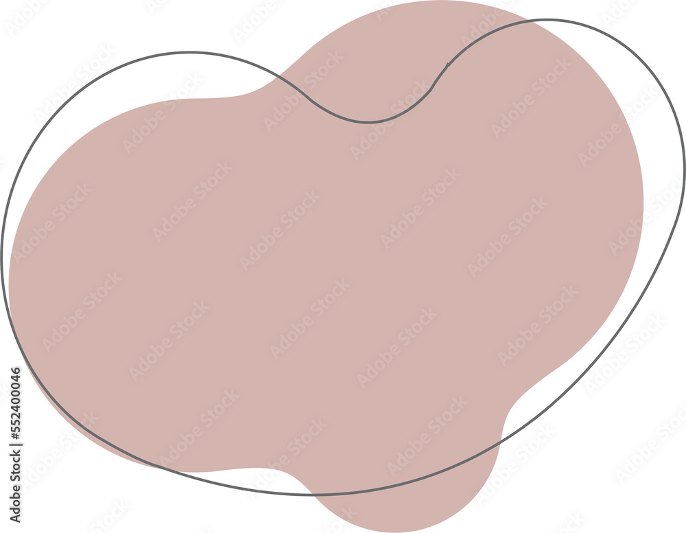 Poster pastel organic shape. abstract irregular blot in minimal trendy design with outline circles. forms f