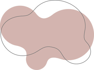 Pastel organic shape. Abstract irregular blot in minimal trendy design with outline circles. Forms for poster story frames. 