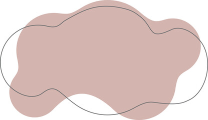 Pastel organic shape. Abstract irregular blot in minimal trendy design with outline circles. Forms for poster story frames. 