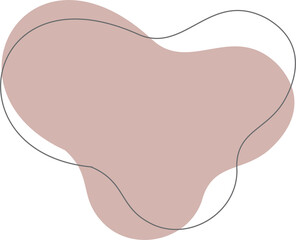 Pastel organic shape. Abstract irregular blot in minimal trendy design with outline circles. Forms for poster story frames. 