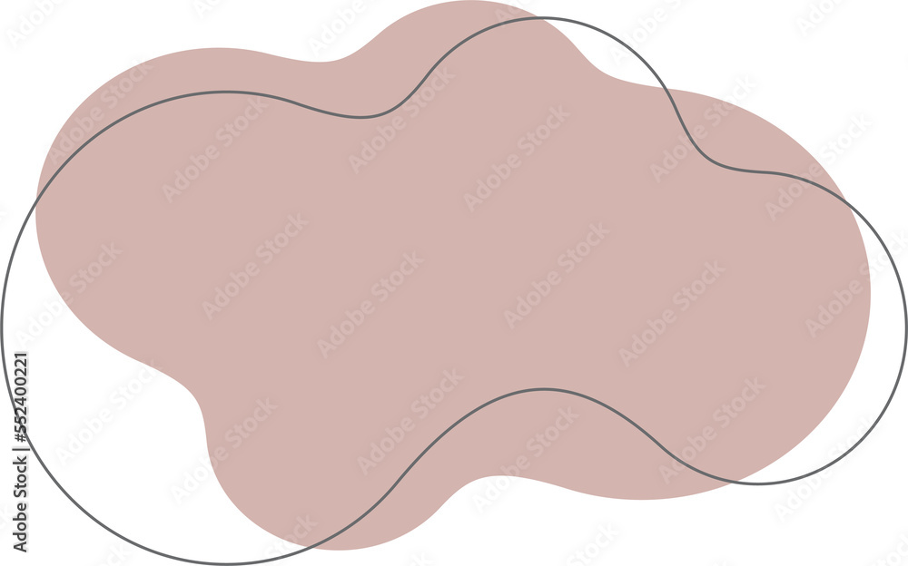 Poster pastel organic shape. abstract irregular blot in minimal trendy design with outline circles. forms f