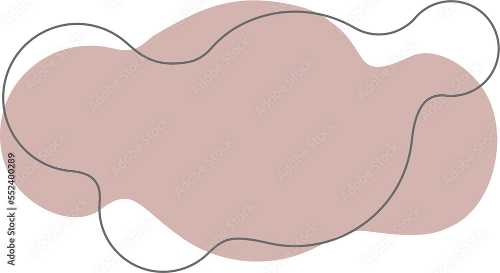 Poster pastel organic shape. abstract irregular blot in minimal trendy design with outline circles. forms f