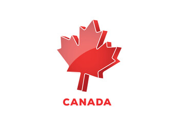 3d maple leaf Canadian symbol