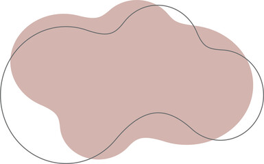 Pastel organic shape. Abstract irregular blot in minimal trendy design with outline circles. Forms for poster story frames