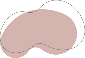 Pastel organic shape. Abstract irregular blot in minimal trendy design with outline circles. Forms for poster story frames