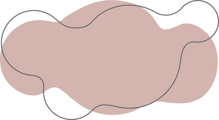 Pastel organic shape. Abstract irregular blot in minimal trendy design with outline circles. Forms for poster story frames