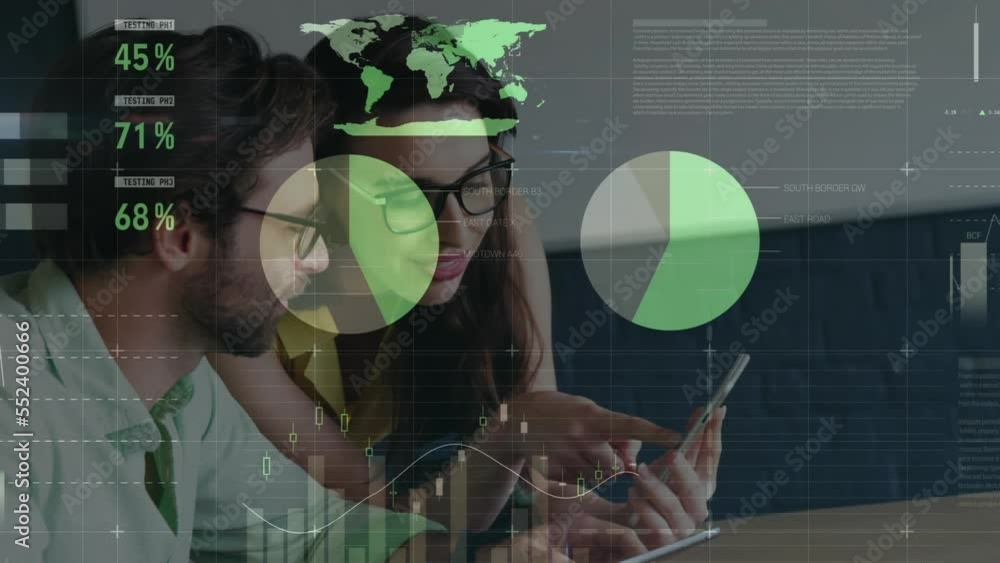 Poster animation of statistics and data processing over mathematical statistics