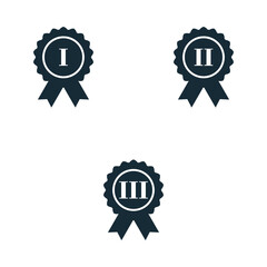 Winner Ribbon Seal Icon Design Template Elements