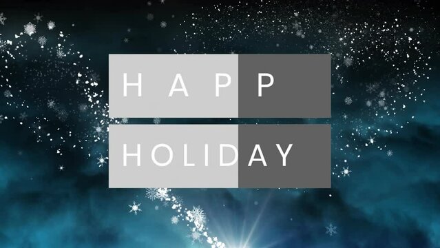 Animation Of Wishing You Happy Holidays Text Over Snowflakes And Light Spots