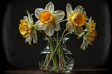daffodil flowers in a vase