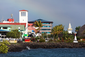 Apia Downtown Skyline With A Clock Tower