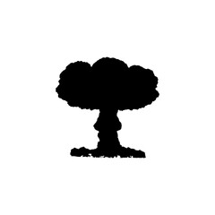 Atom bomb icon. Simple style no war poster background symbol. Atom bomb brand logo design element. Atom bomb t-shirt printing. vector for sticker.