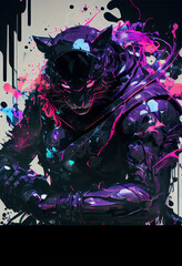 Black Panther ninja generative art