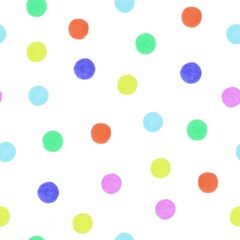 Rainbow seamless dots watercolored pattern 