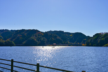 Lake Kameyama in late fall, Chiba, Japan