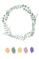 botanical wreath with cute pastel palette for wedding for your text