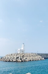 Lighthouse in the sea, Jeju Island, Korea 