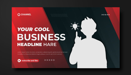 Corporate business YouTube thumbnail or social media web banner and workshop promotion modern YouTube banner template