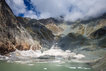 The Ice rink lake, Lac de la Patinoire in Vanoise national Park, French alps