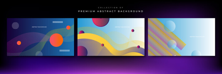 Modern abstract background with wave line and memphis style with retro vibes art 70s 90s