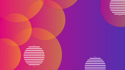 Modern abstract purple and orange gradient background with circle and memphis style with retro vibes art 70s 90s