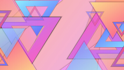 Abstract neon gradient triangle background with retro cyber punk 70s 80s 90s old cyberpunk style