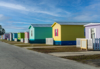 Fototapeta na wymiar Colorful Trailer Homes Realastate