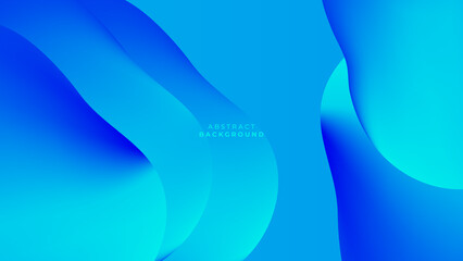 Blue background with fluid blob liquid 3d shapes