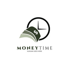Money Time Icon Vector Logo Template Illustration Design