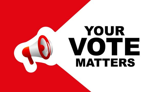 your vote matters sign on white background	