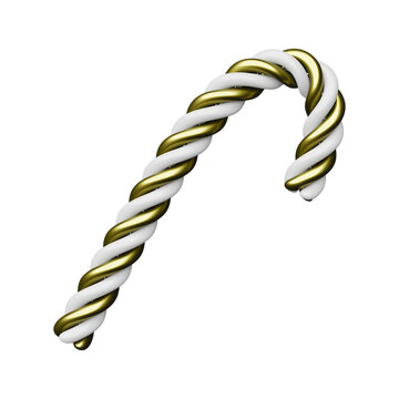 Bast&oacute;n de caramelo dorado, Navidad, fondo trasnparente, PNG 