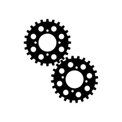 Gear Silhouette. Black and White Icon Design Elements on Isolated White Background