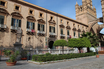 archdiocese and cathedral in palermo in sicily in italy 