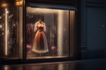 a dress on a mannequin in a store window