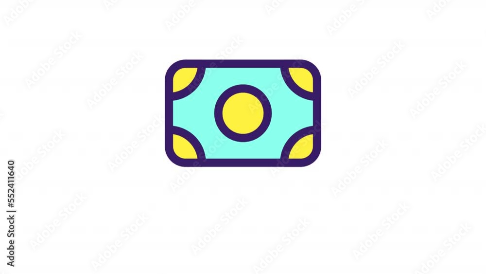 Poster animated capital color ui icon. pile of money. finances and banking. seamless loop hd video with alp