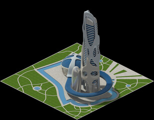 Futuristic Architecture for 3D Isometric Games