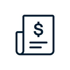 Invoice line icon. Payment and bill invoice. Order symbol concept. Tax sign design. Paper bank document icon. Vector invoice icon