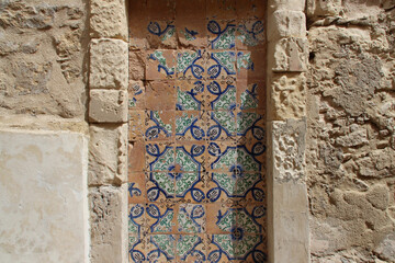painted tile in ragusa in sicily in italy  - obrazy, fototapety, plakaty