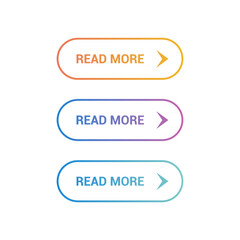 Read More colorful button set on white background. Flat line gradient button collection. Vector linear web element