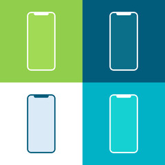 Smartphone icons. Mobile phone icon on different backgrounds. Cellphone screen vector illustration