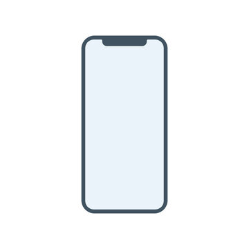 Smartphone icon. Mobile phone icon on white background. Cellphone screen vector illustration